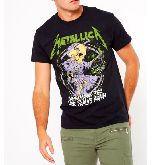 Metallica Their Money Tips Her Scalest metal rock Official  T-Shirt L NWT - Picture 1 of 3